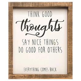 Blossom Bucket Think Good Thoughts Framed Sign