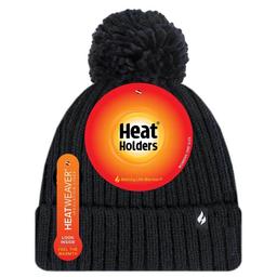 Womens Heat Holders® Arden Rib Roll-Up with Pom Pom Hat