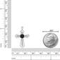 Gemminded Sterling Silver 5mm Cross Onyx & White Topaz Pendant - image 4