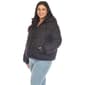 Plus Size White Mark Zip Hooded Bomber Puffer Coat - image 2