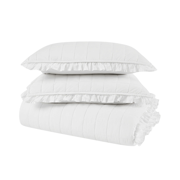 The Farmhouse by Rachel Ashwel Ruffled Washed Cotton 3pc. Quilt