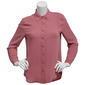 Womens AK Anne Klein Long Sleeve Solid Button Front Blouse - image 1