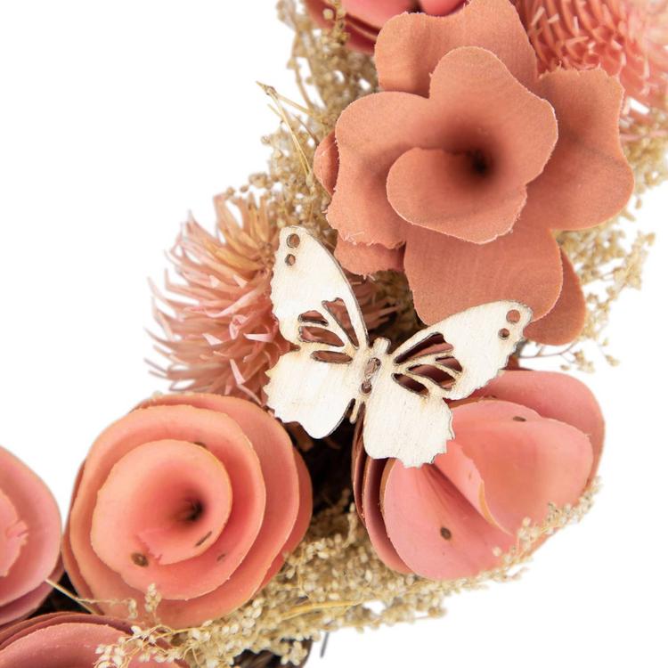 Northlight Seasonal Wooden Rose Heart Valentine''s Day Wreath