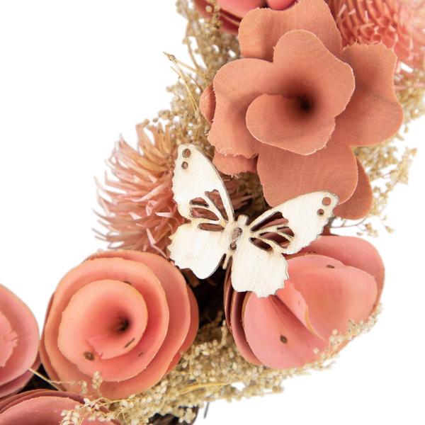 Northlight Seasonal Wooden Rose Heart Valentine''s Day Wreath