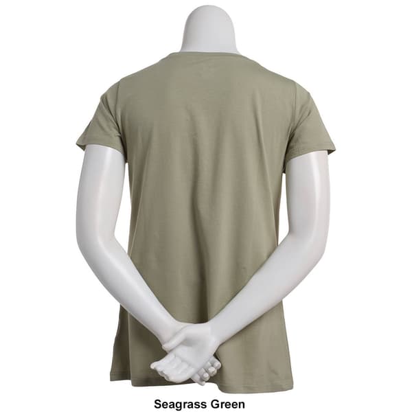 Juniors Plus Aveto Short Sleeve V-Neck Basic Tee