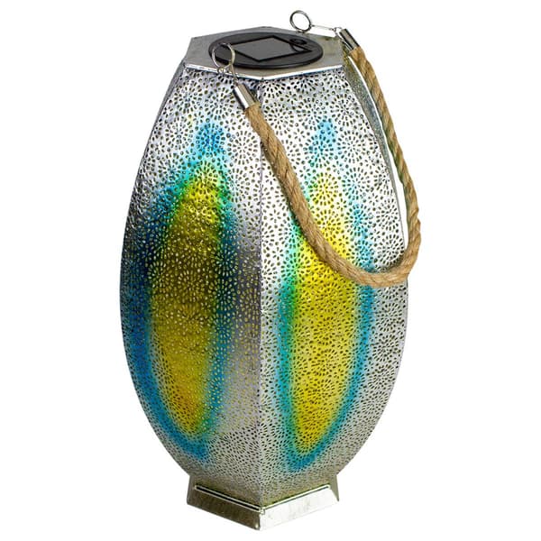 Northlight Seasonal 15in. Floral Hanging Solar Lantern