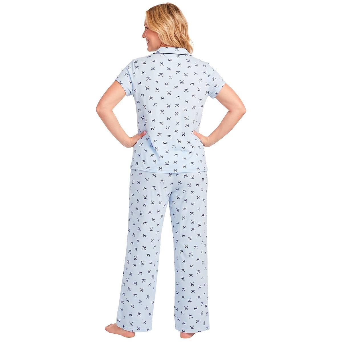 Womens Laura Ashley® Short Sleeve Romantic Bows Pajama Set