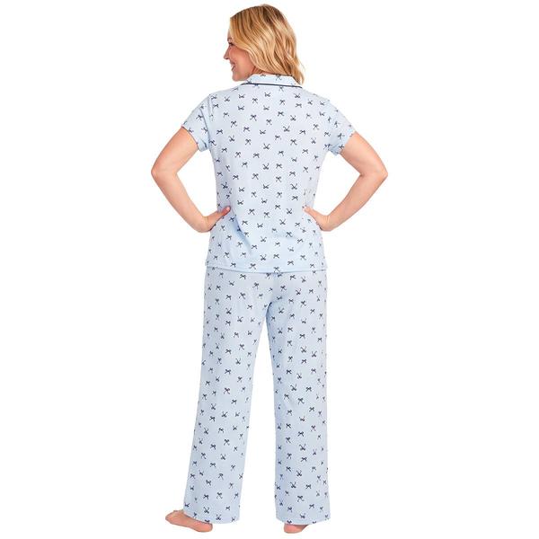 Womens Laura Ashley® Short Sleeve Romantic Bows Pajama Set