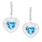 Gianni Argento Blue Topaz & Cubic Zirconia Heart Earrings - image 1