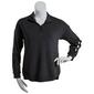 Womens The Sweatshirt Project Long Sleeve Lace Up Shoulder Top - image 1