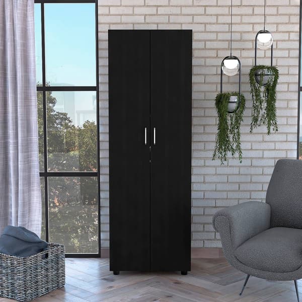 FM FURNITURE Glasglow Black Armoire