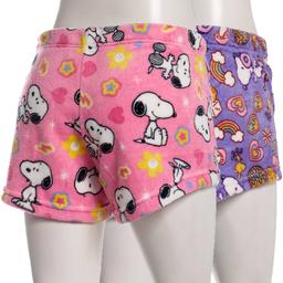 Juniors Peanuts™ Snoopy Disco Flowers 2pk. Plush Pajama Bottoms