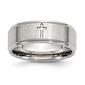 Mens Gentlemen's Classics&#40;tm&#41; Stainless Steel Ridged Edge Cross Band - image 1