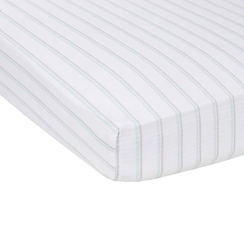 MiracleWare(R) Crib Sheet - Blue & Grey Stripes