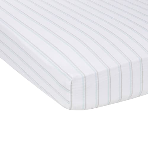 MiracleWare&#40;R&#41; Crib Sheet - Blue & Grey Stripes - image 
