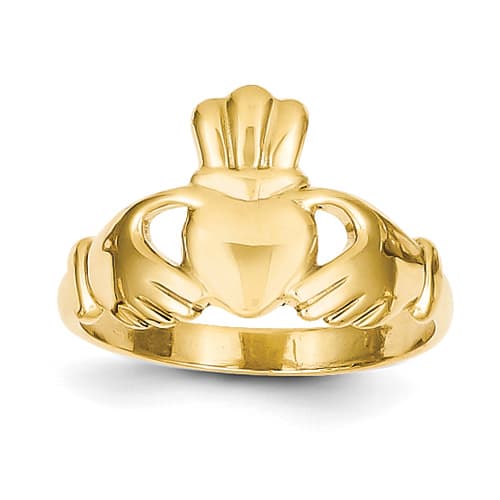 Gold Classics(tm) 14kt. Polished 14kt. Gold Claddagh Ring - image 