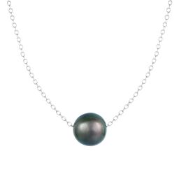Splendid Pearls Sterling Silver Tahitian Pearl Slider Necklace