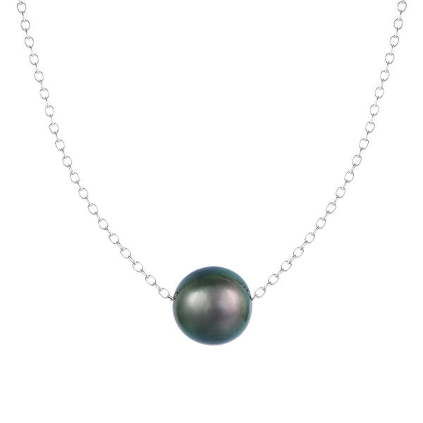 Splendid Pearls Sterling Silver Tahitian Pearl Slider Necklace - image 