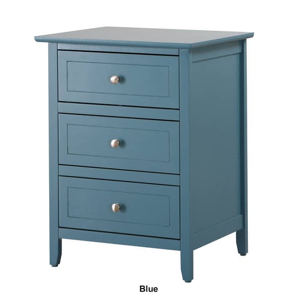 Passion Furniture Daniel 3-Drawer Nightstand