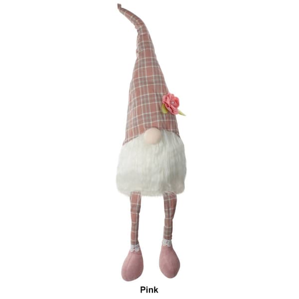 Northlight Seasonal Sitting Spring Floral Plaid Gnome Figurine