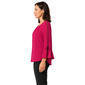 Womens Zac & Rachel 3/4 Lace Sleeve Solid Blouse - image 3