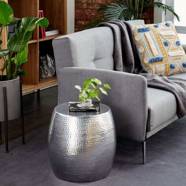 9th & Pike&#174; Silver Aluminum Contemporary Accent Table