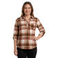 Womens Emily Daniels 3/4 Sleeve Plaid Split Neck Blouse - image 1