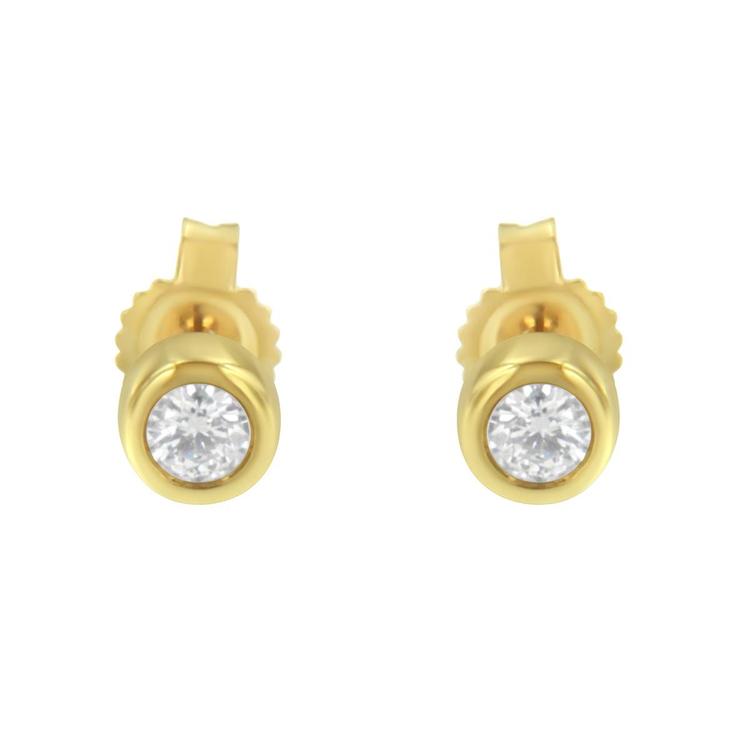 Diamond Classics™ Yellow Gold Diamond Bezel Stud Earrings