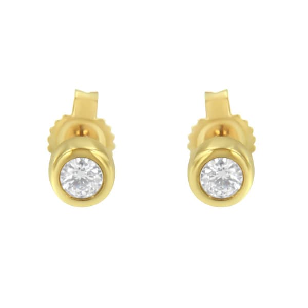 Diamond Classics&#8482; Yellow Gold Diamond Bezel Stud Earrings