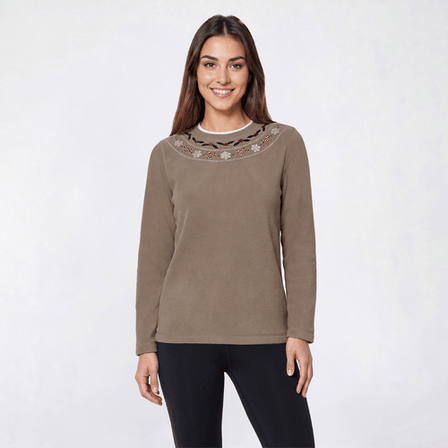 Petite Bonnie Evans Fair Isle Holly Fleece Sweater
