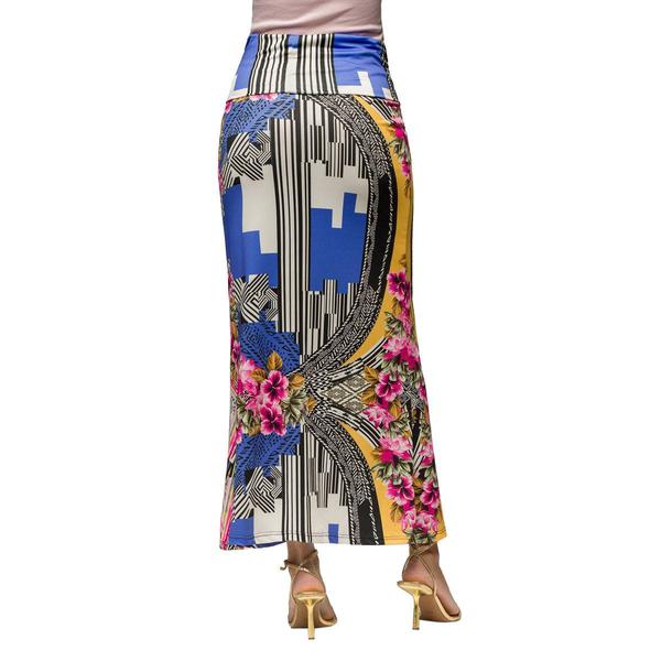 Womens 24-7 Comfort Apparel Floral Foldover Waist Maxi Skirt