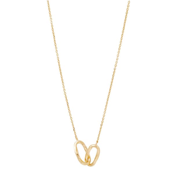 Gold Classics(tm) Diamond-Cut 2 Oval Interlock Mirror Chain Necklace - image 