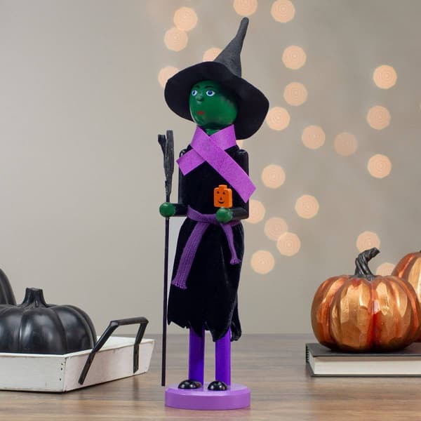 Northlight Seasonal 14in. Green Witch Wooden Halloween Nutcracker