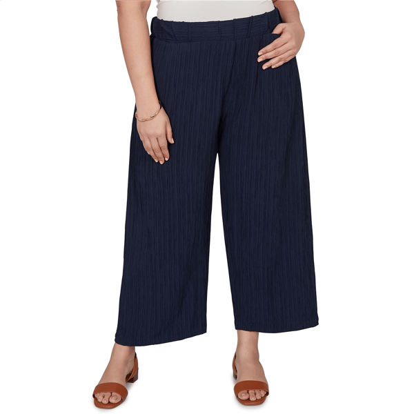 Plus Size Emaline Sapphire Serenade II Textured Pull On Capris - image 