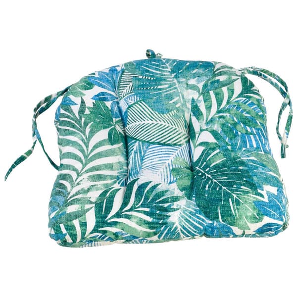 Jordan Manufacturing Leaves Chair Cushion - Blue/Green - image 