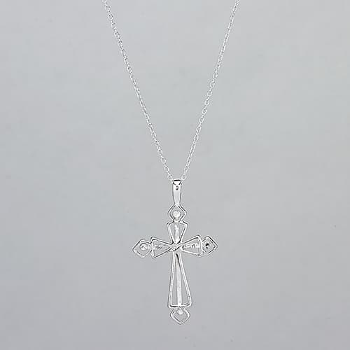 Marsala Openwork Cross Pendant 18in. Necklace