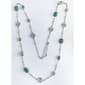 Ashley Cooper(tm) Silver-Tone Jet Chanel & Blue Bead Necklace - image 1