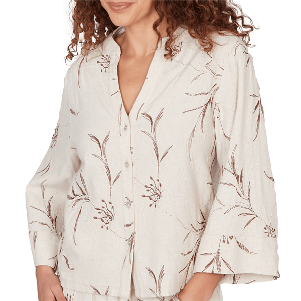 Plus Size Skye’s the Limit Blooming Pastels Embroidery Blouse
