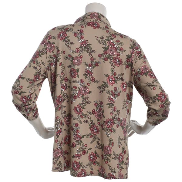 Womens Hasting & Smith 3/4 Roll Tab Sleeve Button Front Blouse