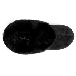 Womens Cuddl Duds® Faux Fur Collar Microsuede Clog Slippers