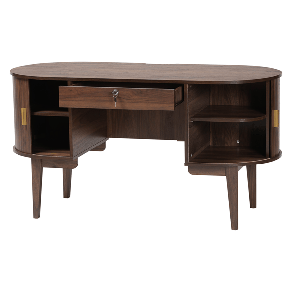 Baxton Studio Hayes Wood Oval Writing Desk