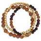 Ashley Cooper(tm) Gold-Tone 3-Row Multi-Beaded Stretch Bracelet - image 1