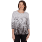 Womens Alfred Dunner Classics 3/4 Sleeve Ombre Abstract Blouse - image 1