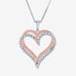 Nova Star® Rose Plated Silver Lab Grown Diamond Heart Pendant - image 2