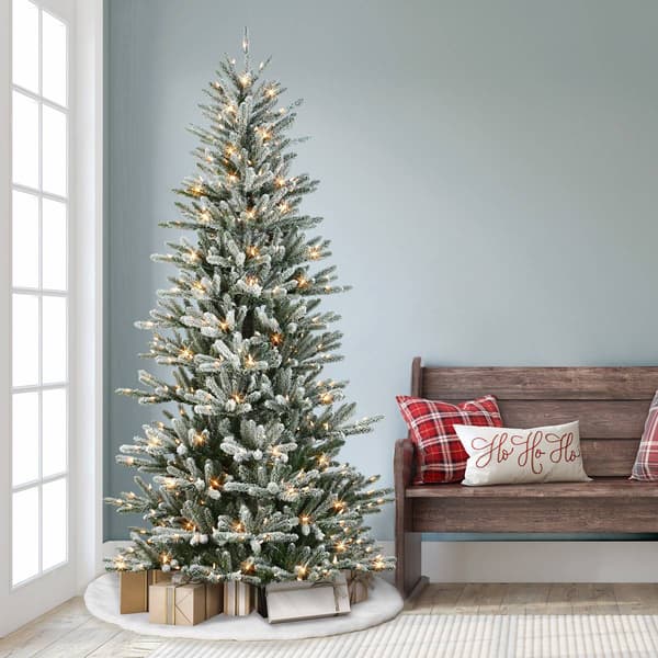 Puleo International 7.5ft. Pre-Lit Spruce Christmas Tree