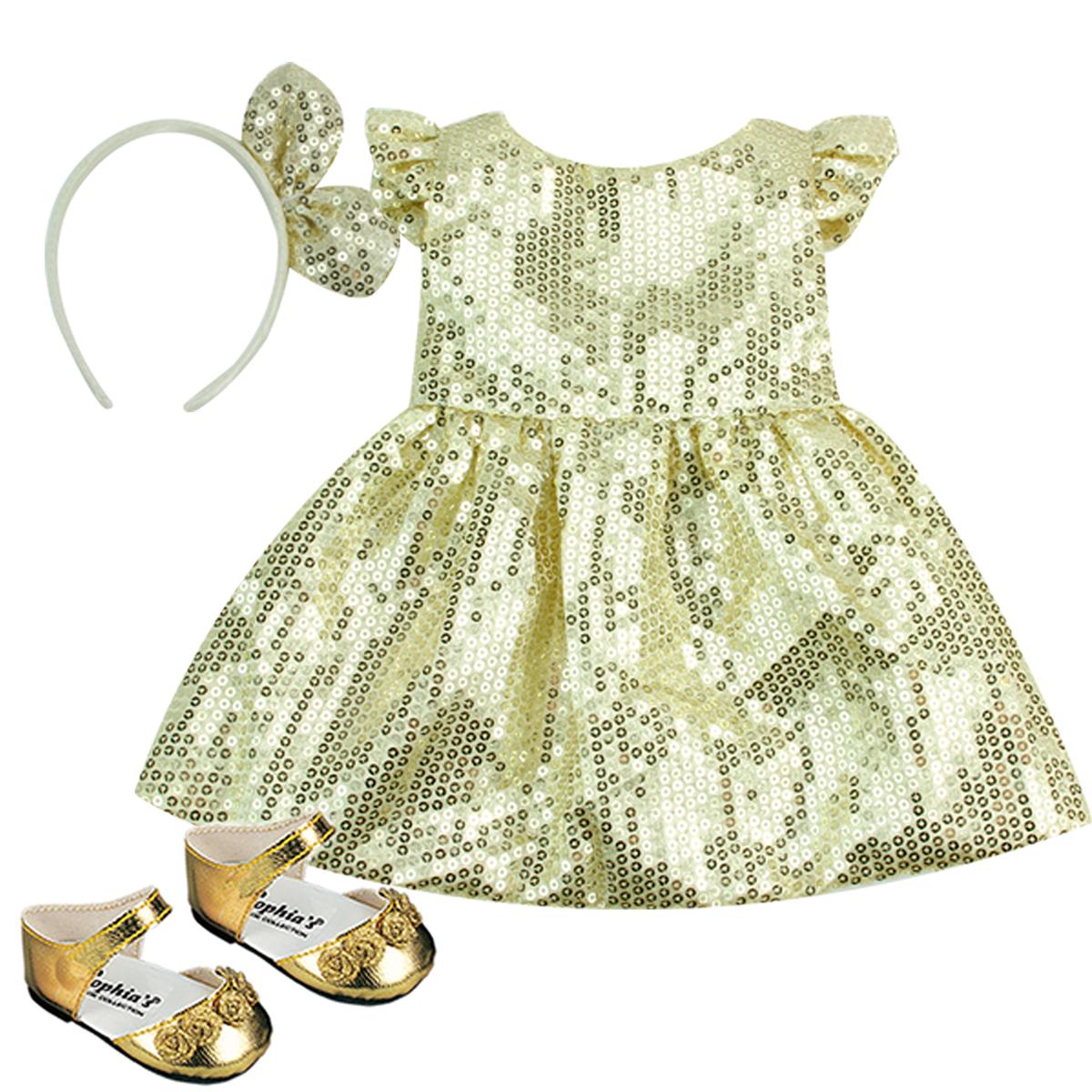 Sophia’s® Sequin Holiday Dress & Ankle Strap Shoes for...