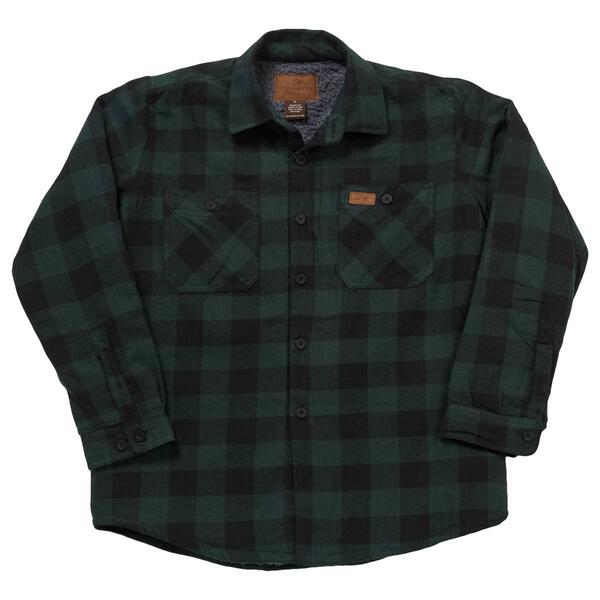 Mens Mountain Ridge Flannel Shirt Jacket - Green/Black - image 