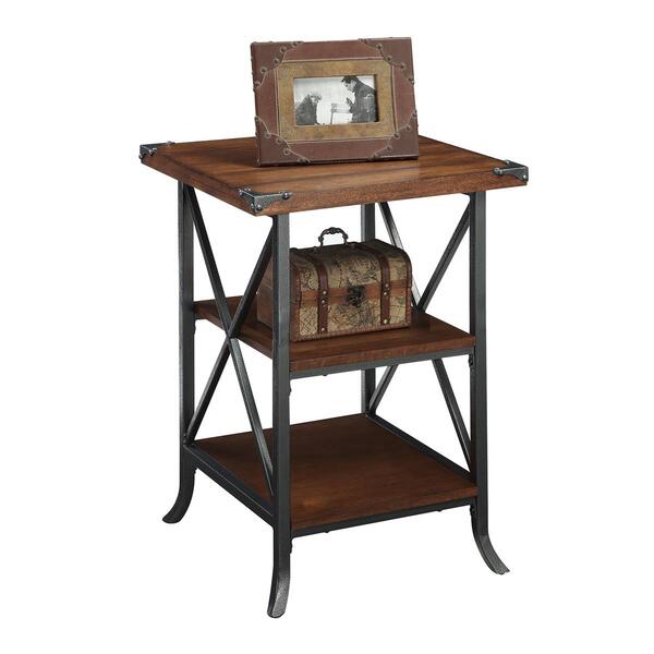 Convenience Concepts Brookline End Table with Shelves - Walnut