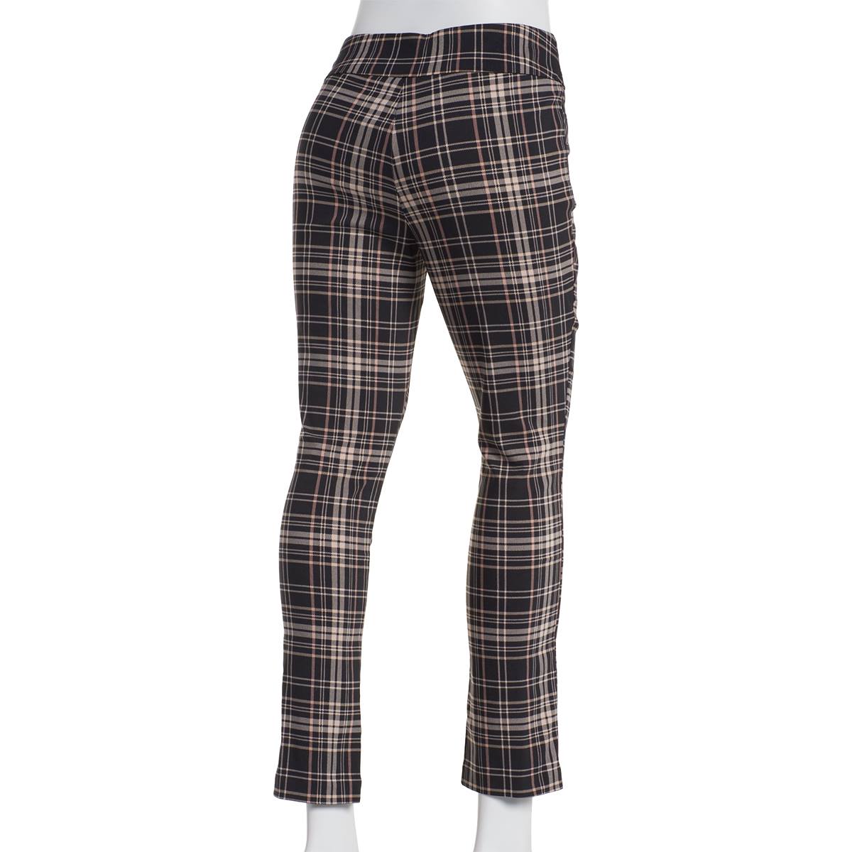 Juniors Joe B Plaid Millenium Side Slit Ankle Pants-Black - Boscov's