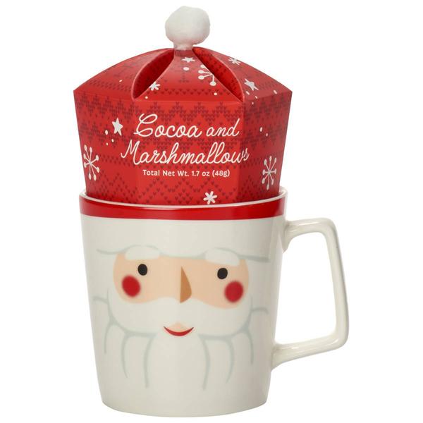 Santa-Themed Ceramic Mug with Cocoa Mix - image 